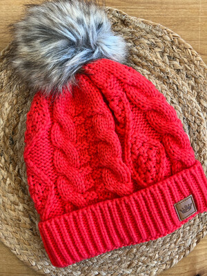 Panache Red Natural Pom