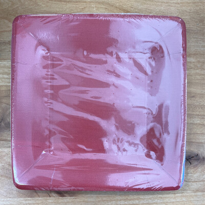 7" Square Plate - Red