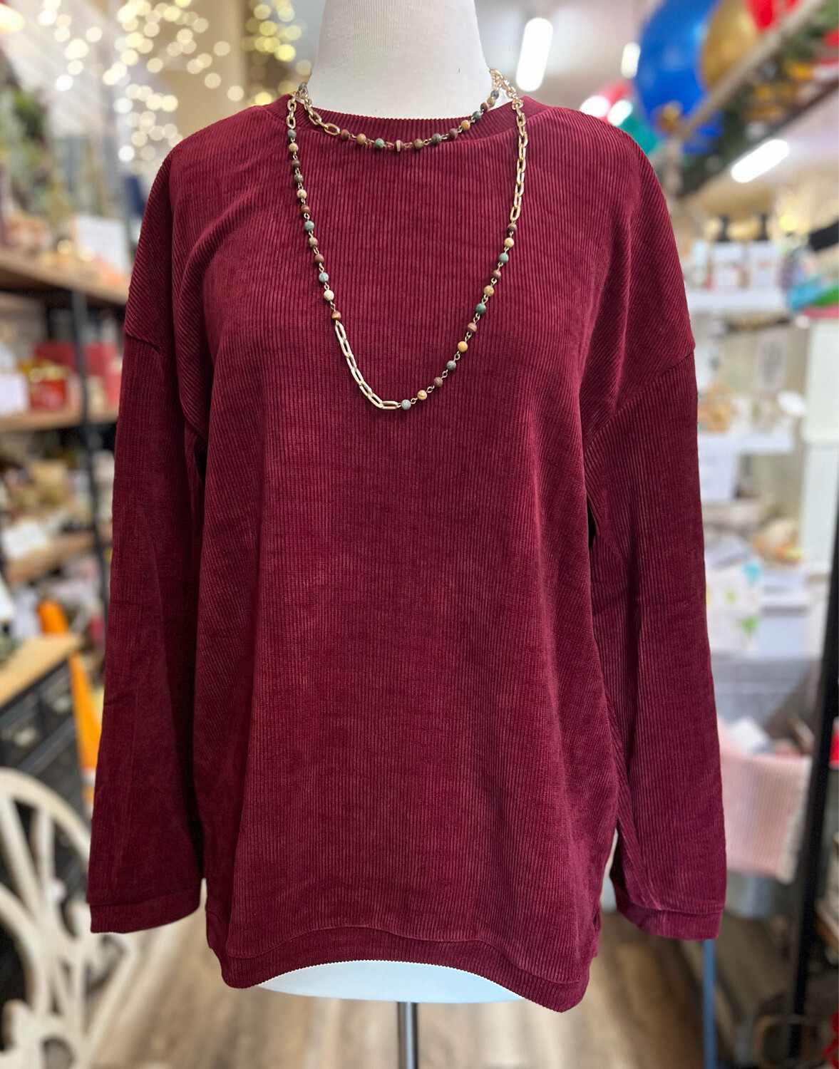 Luxury Corded Crew Sweatshirt