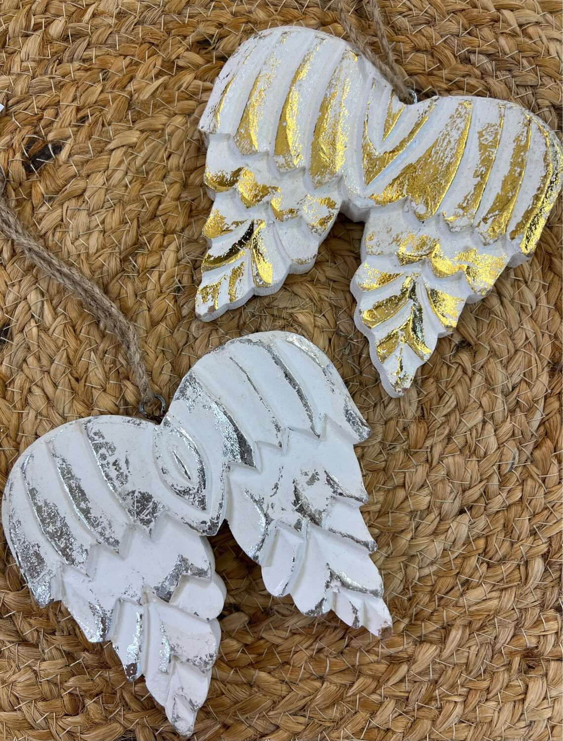Wood Angel Wing Ornaments