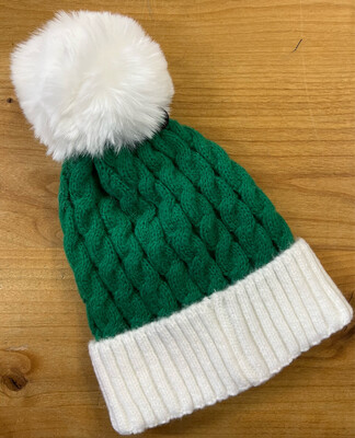 Green &amp; White Santa Pom