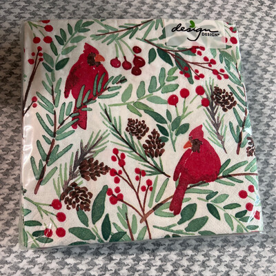 Cardinals & Berries Luncheon Napkin Cardinals & Berries Luncheon Napkin