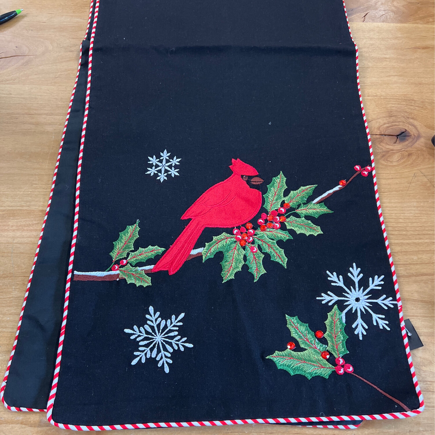 72" Embroidered Cardinal Table Runner 72" Embroidered Cardinal Table Runner
