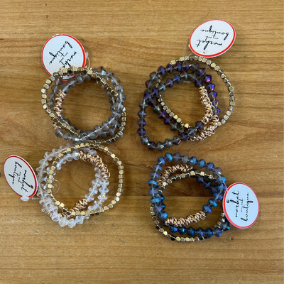 Set of 3 Beaded Stretch Bracelets