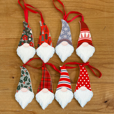5" Wood Gnome Ornaments 5" Wood Gnome Ornaments