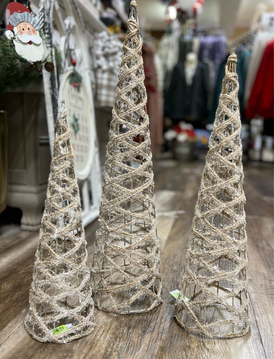 Glittery Jute Topiary Trees