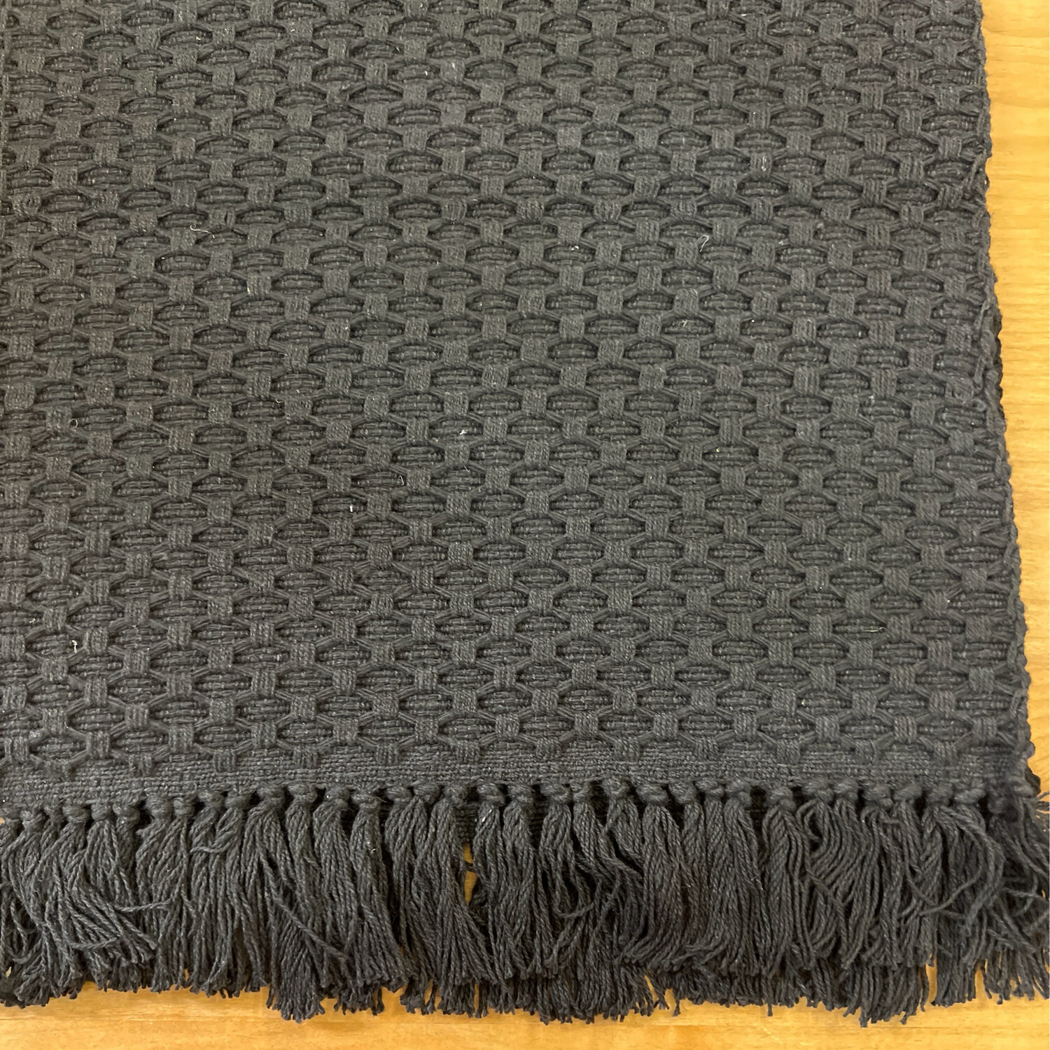 Woven Black Table Runner 40&quot; x 14&quot;