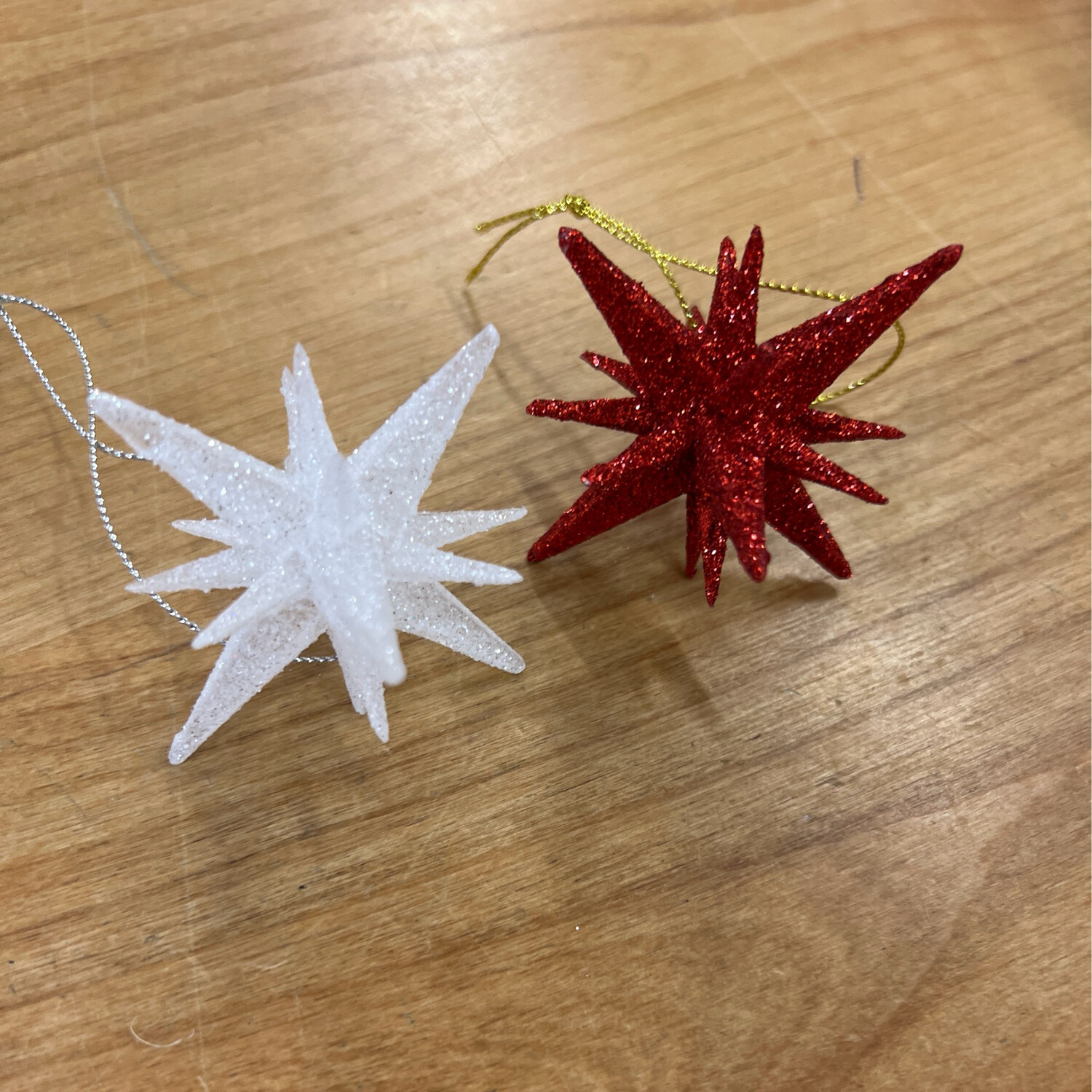 9 Point Glitter Star Ornaments