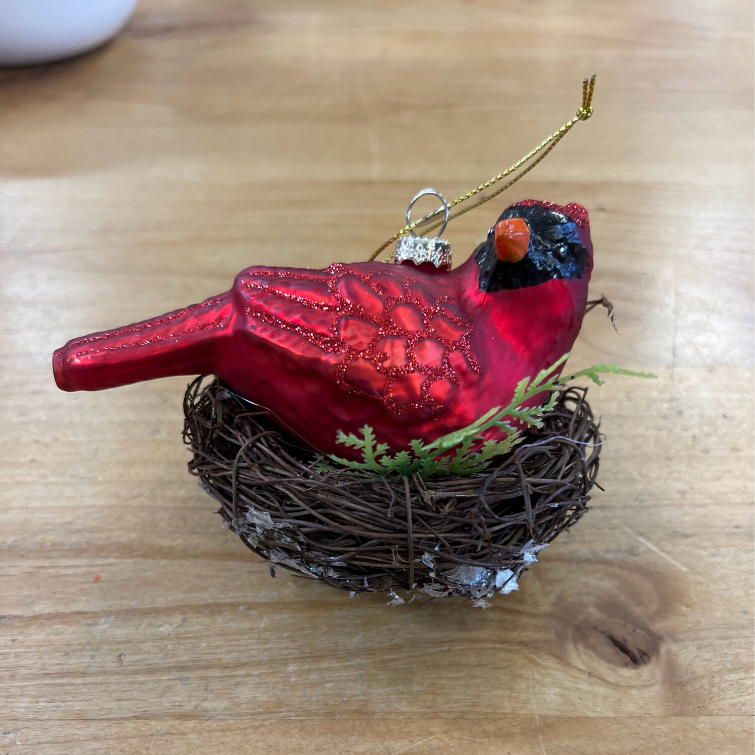 Cardinal &amp; Nest Ornament