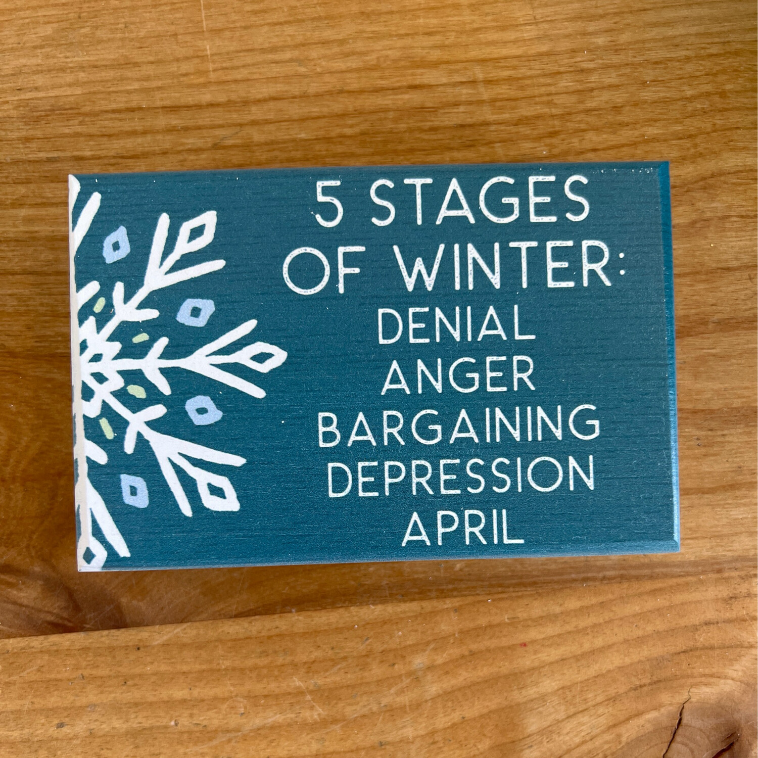5 Stages of Winter Block Sign