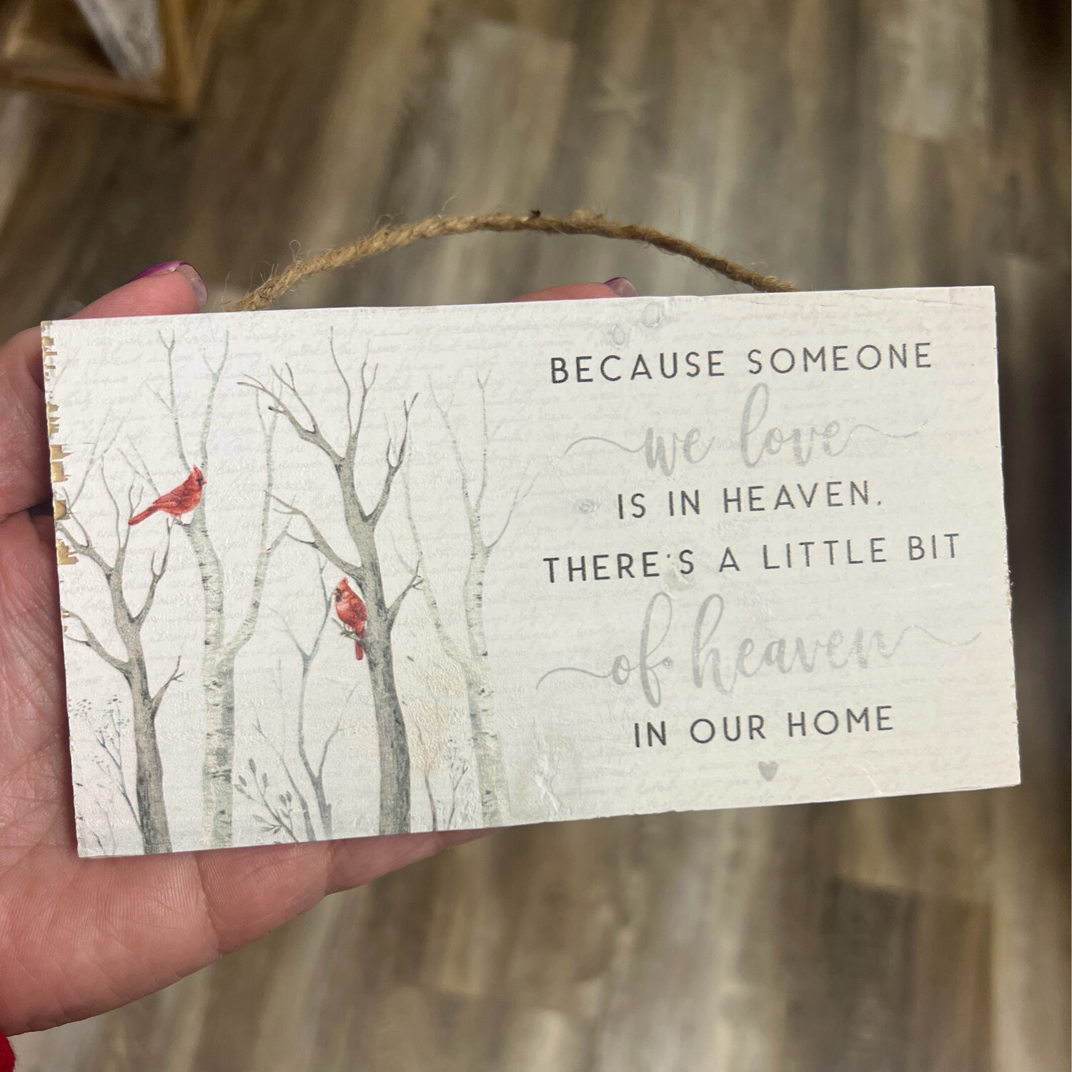 3" x 6" Heaven in our Home Hanging Sign