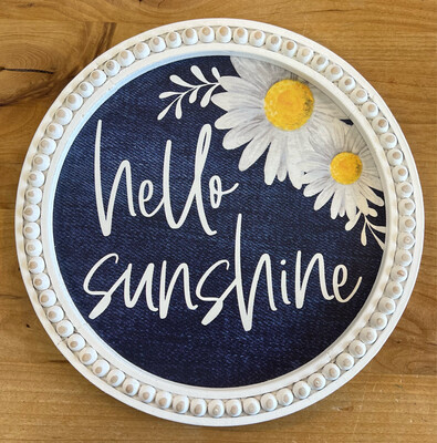 Hello Sunshine Beaded Round Sign