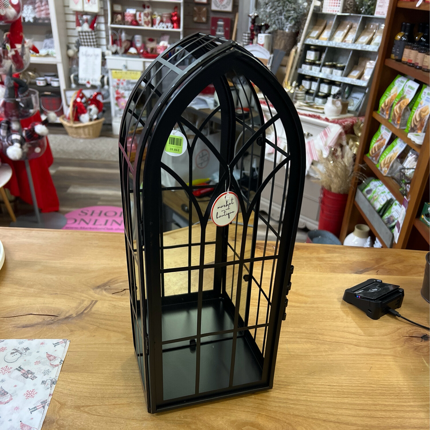 Arched Mirrored Black Lantern