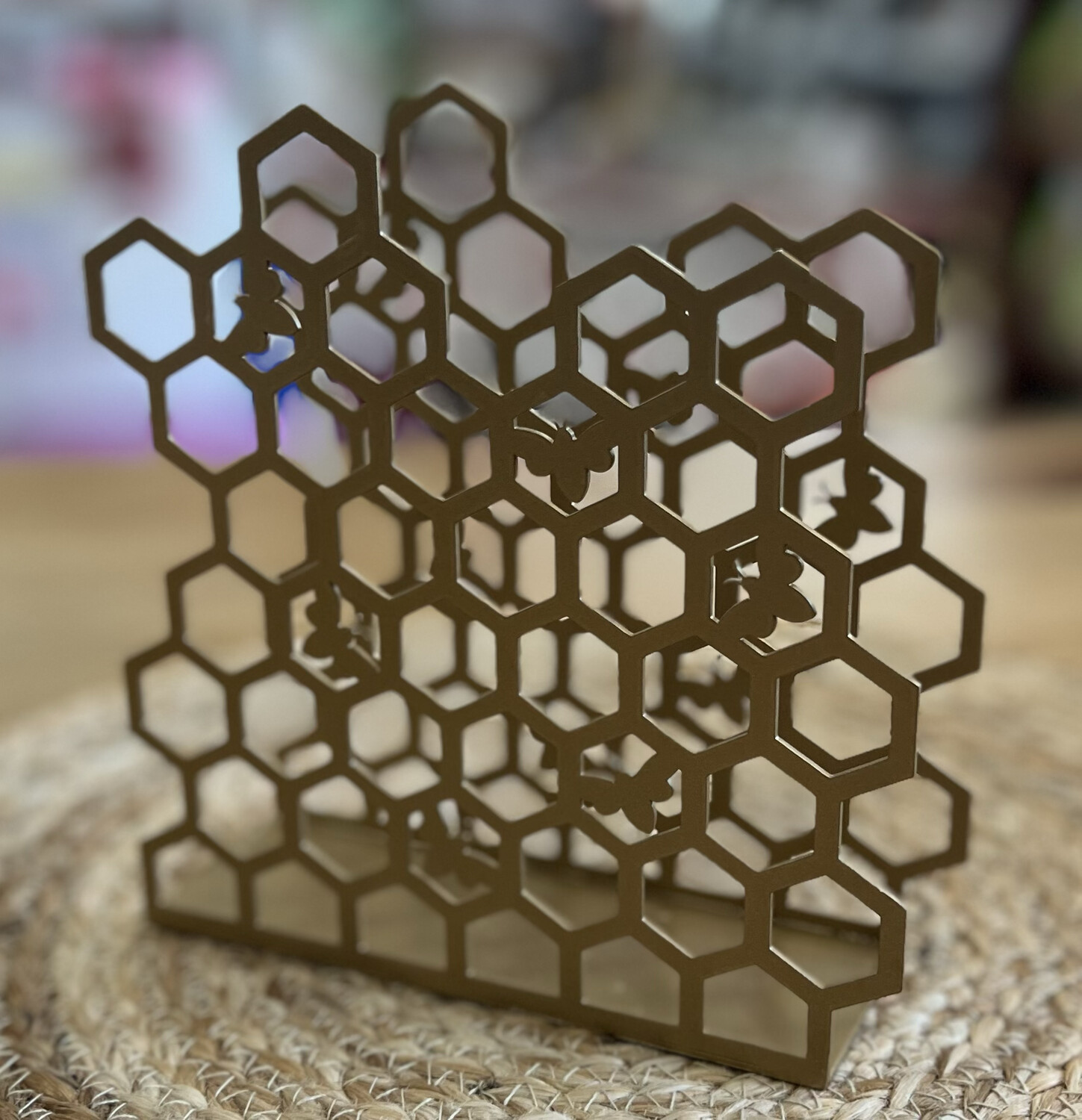 Matte Gold Honeycomb Napkin Holder