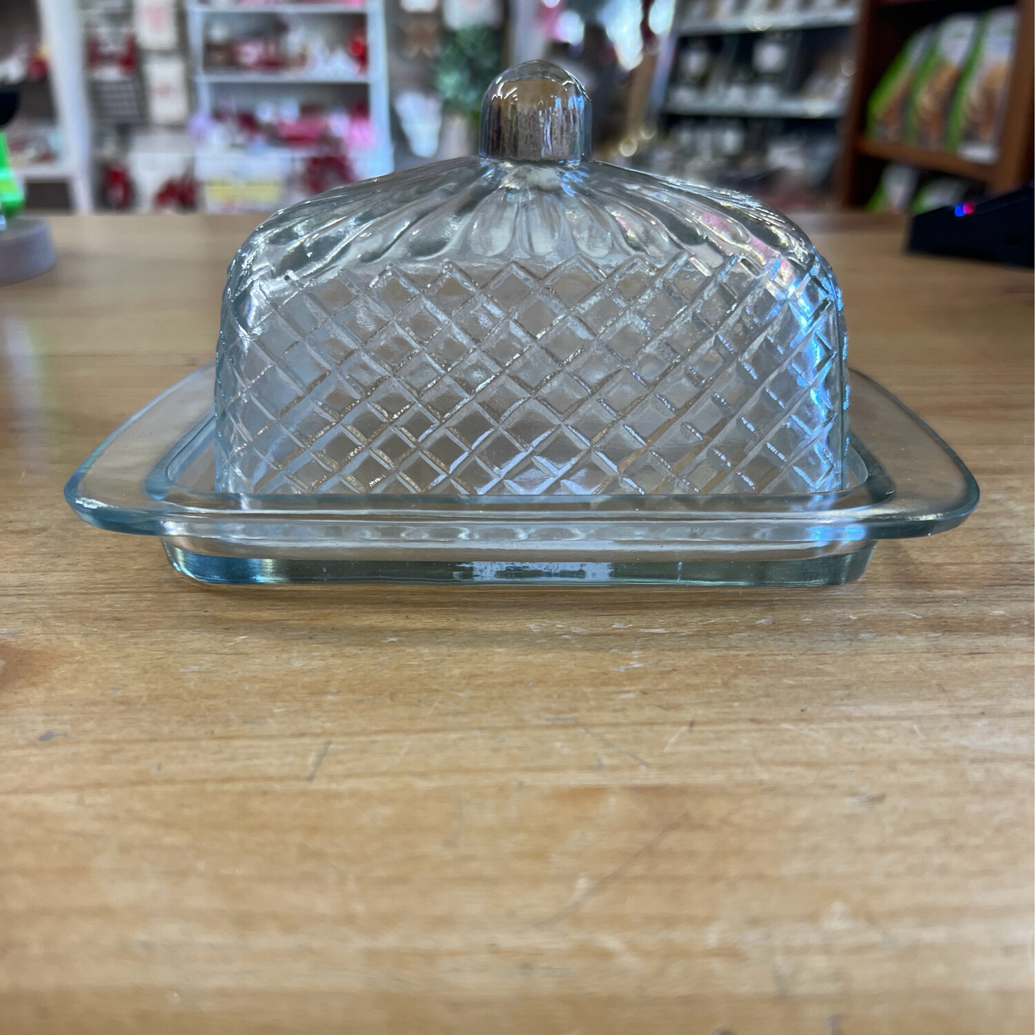 Recycled Cut Glass Butter Dish
