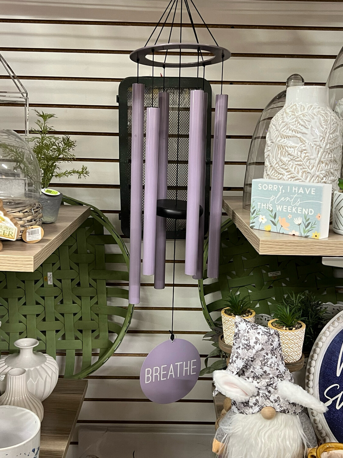 36&quot; Etched Metal Windchime &quot;Breathe&quot;
