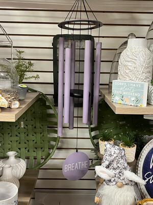 36" Etched Metal Windchime "Breathe"