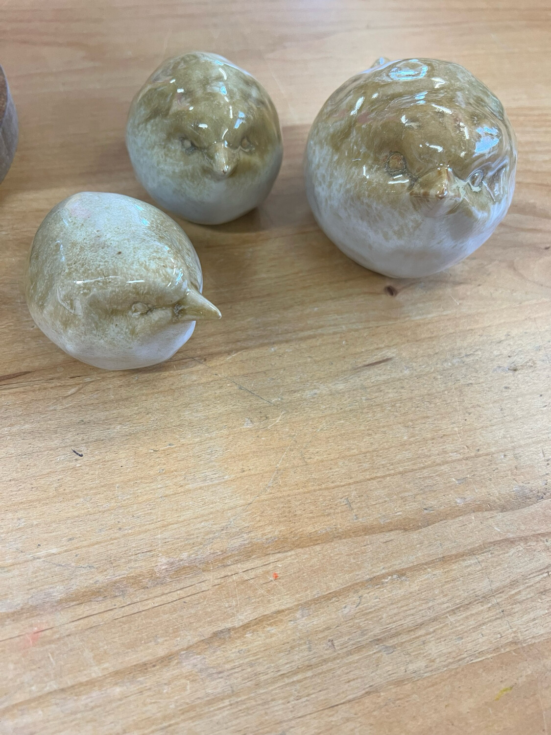 Tan Reactive Glaze Birds