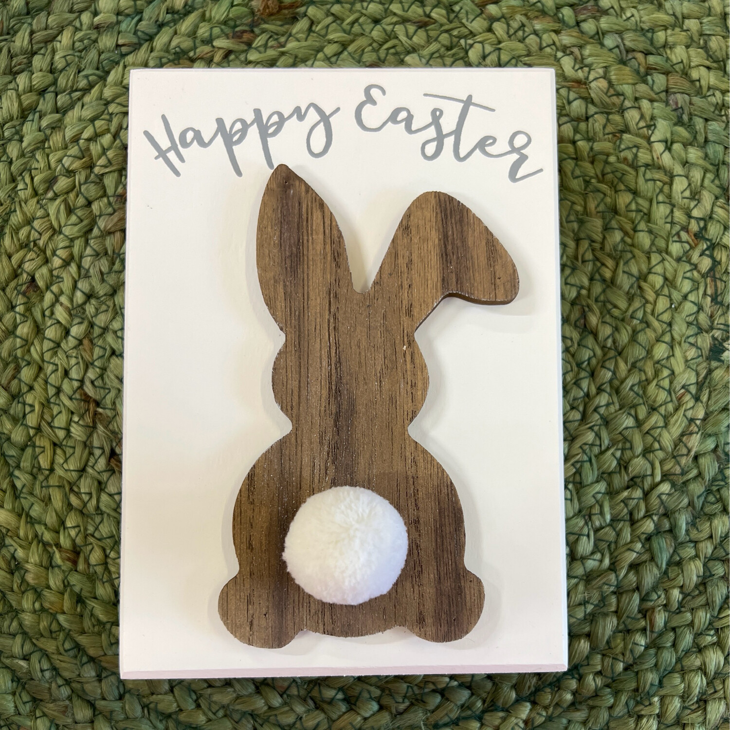 Easter Pom Tail Block Sign