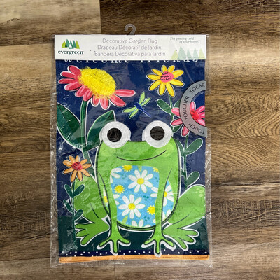 Welcome Friends Frog Flag
