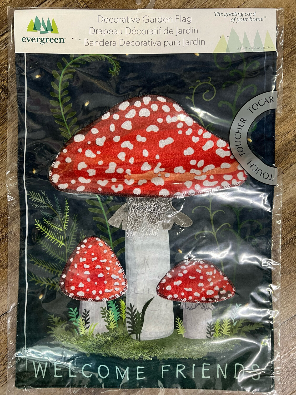 Welcome Friends Mushroom Flag