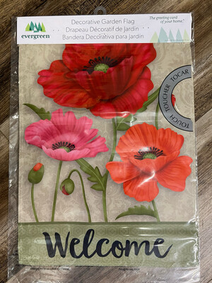Poppy Welcome Suede Flag
