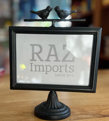 8.5" Bird Perch Cast Picture Frame