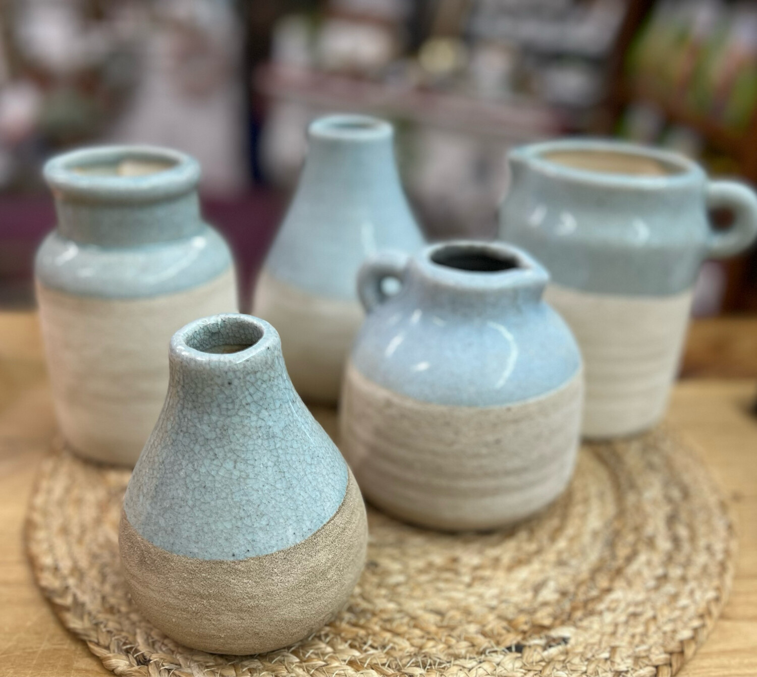 Soft Blue Ceramic Pots