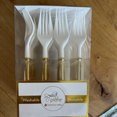 Sophistiplate Gold/White Cocktail Forks