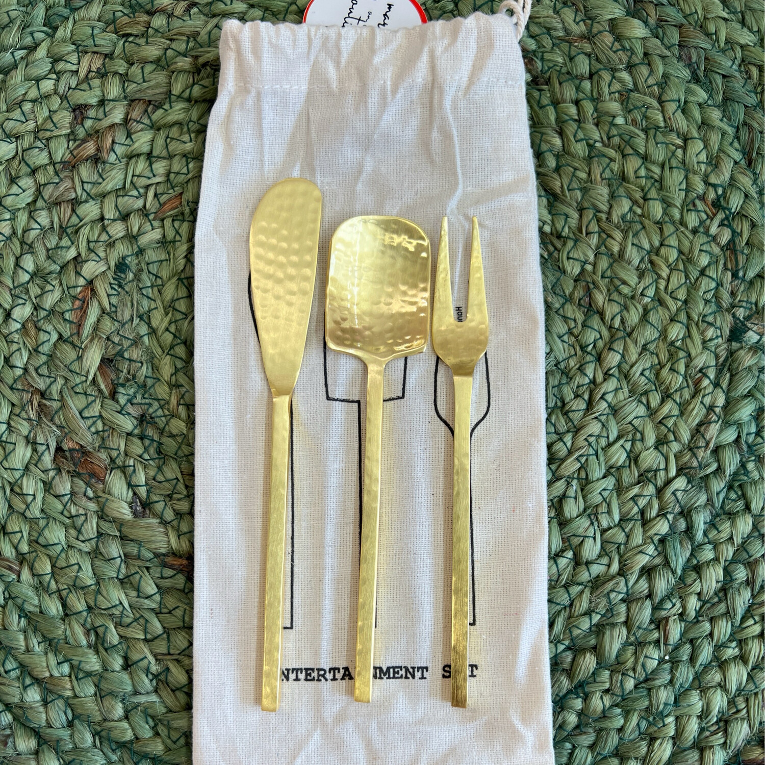 Hammered Stainless Appetizer Utensil Set