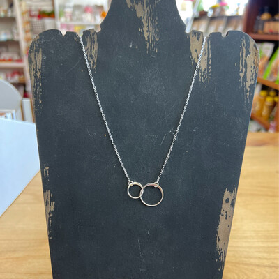 Sterling Silver Sideways Circles Necklace