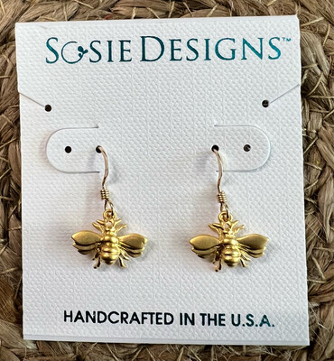 16k Gold Overlay Bee Earrings