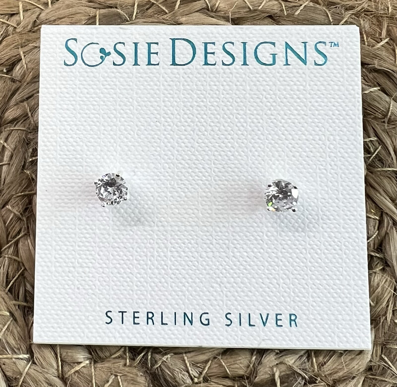 Sterling Silver &amp; Cubic Zirconia Studs