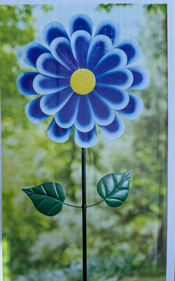75&quot; Blue Daisy Wind Spinner