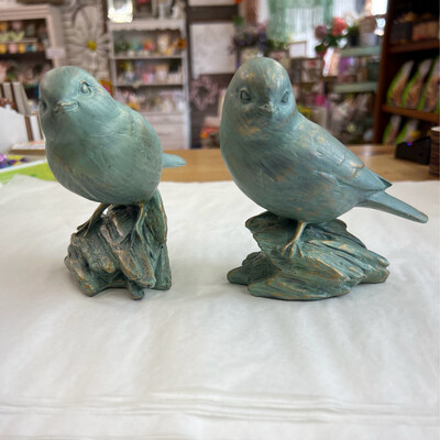Antiqued Blue Birds