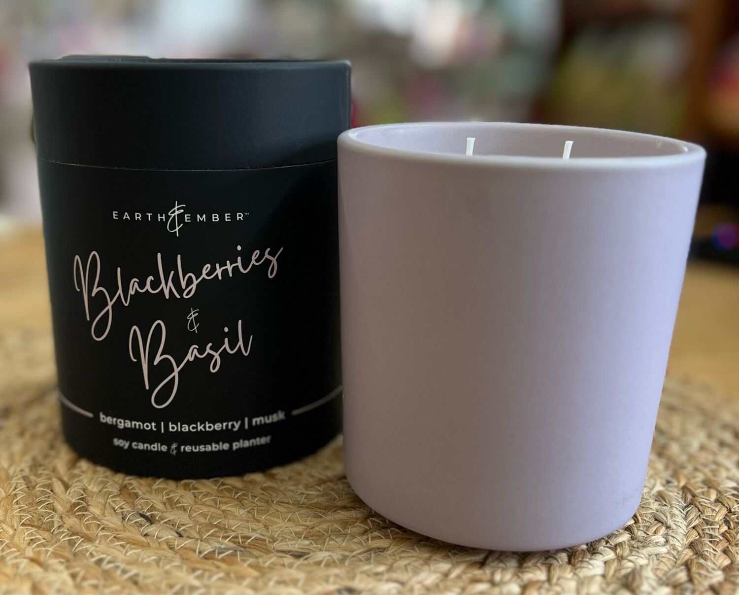 Earth &amp; Ember 13oz Blackberries &amp; Basil Candle