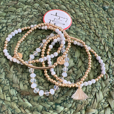Set of 5 Natural Stone Bracelets