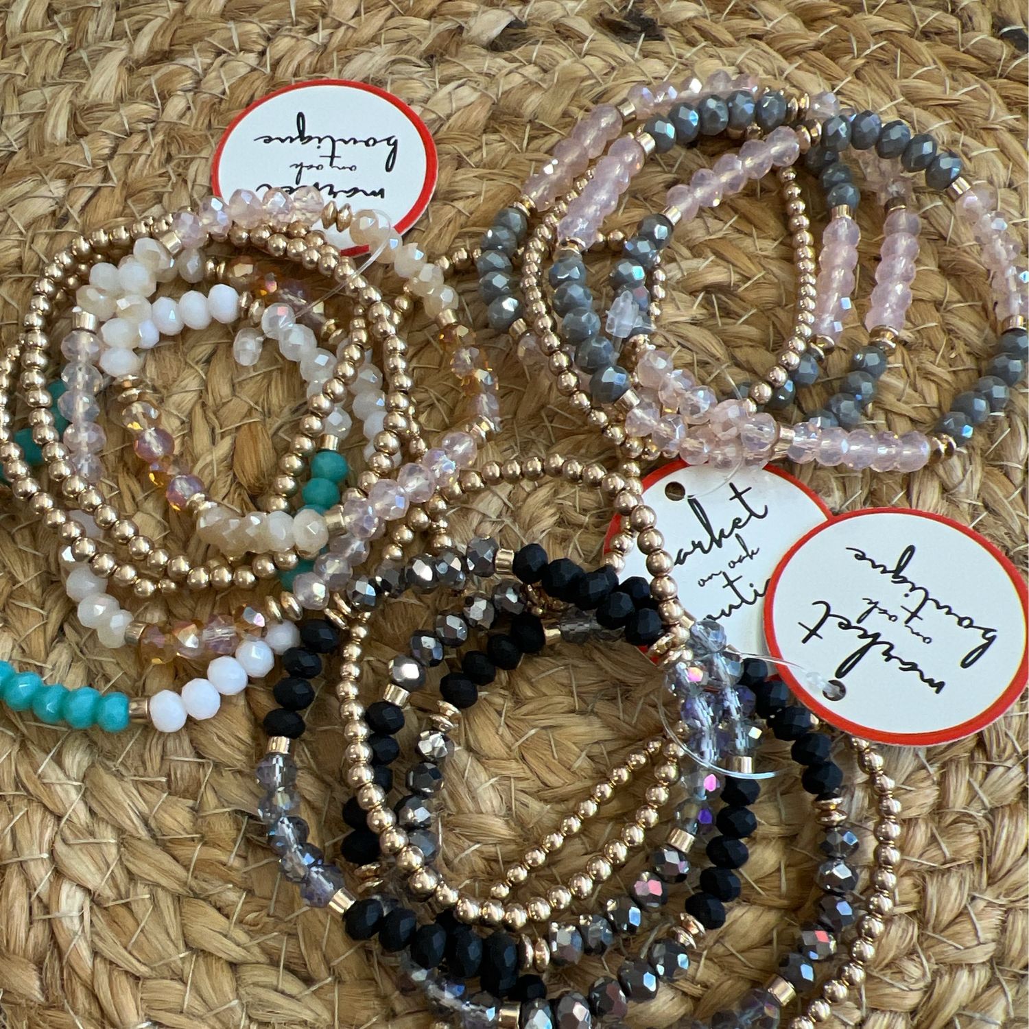 Set of 5 Faceted Bracelets