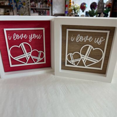Framed I Love You/Us Reversible Sign Framed I Love You/Us Reversible Sign