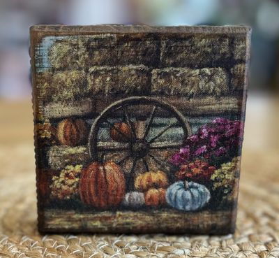 Fall Farm Wagon Block SIgn Fall Farm Wagon Block SIgn