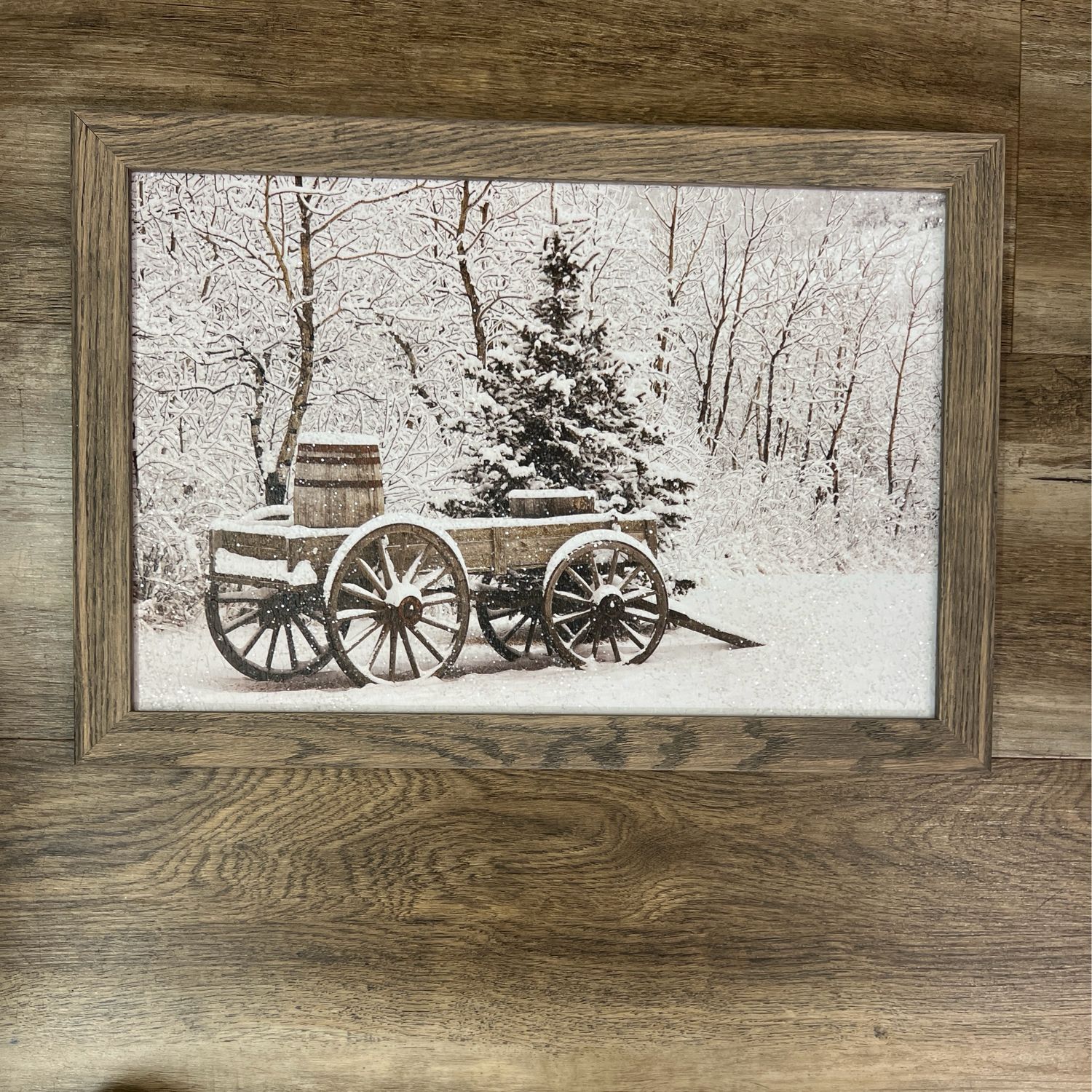 Wooden Wagon &amp; Trees Framed Print