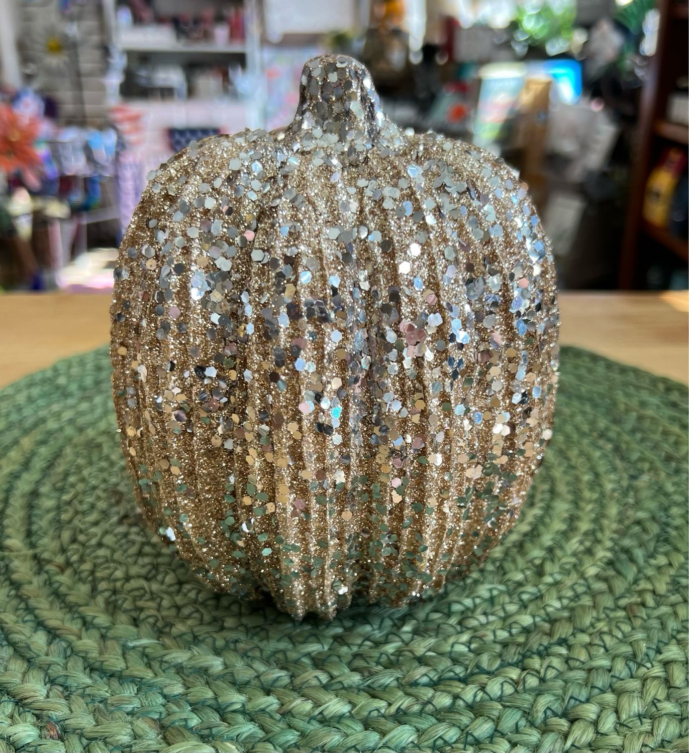 6" Champagne Glitter Pumpkins 6" Champagne Glitter Pumpkins