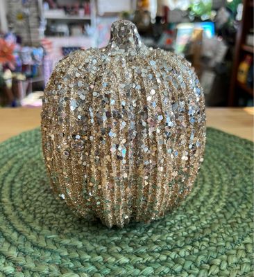 6" Champagne Glitter Pumpkins