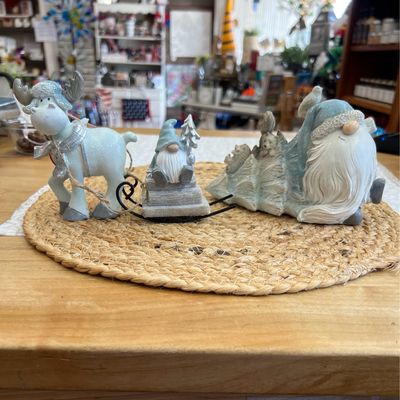 Soft Blue Gnome & Reindeer Soft Blue Gnome & Reindeer