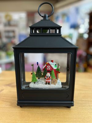 11" Santa's Tree Farm Lighted Water Lantern 11" Santa's Tree Farm Lighted Water Lantern