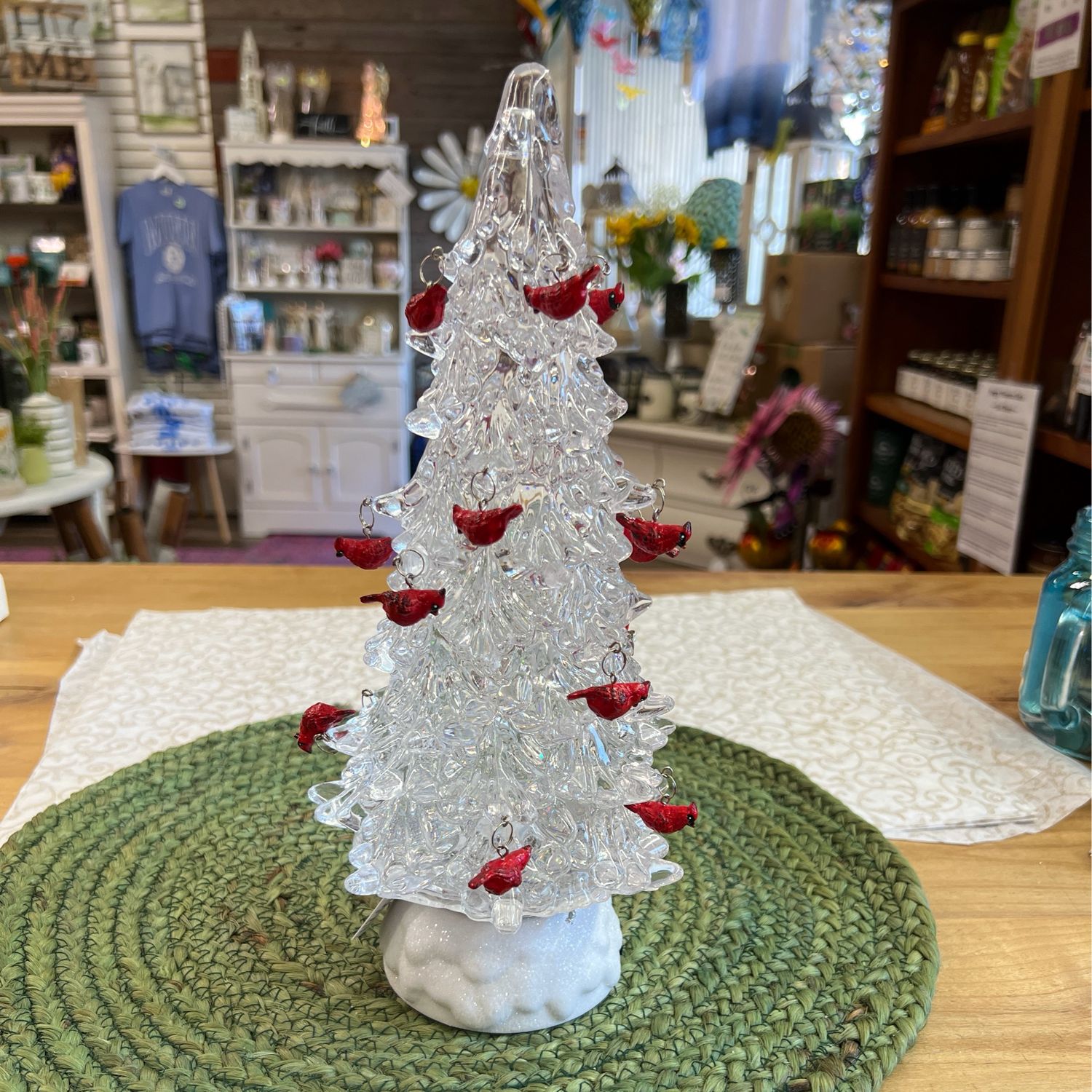 12&quot; Lighted Cardinal Tree