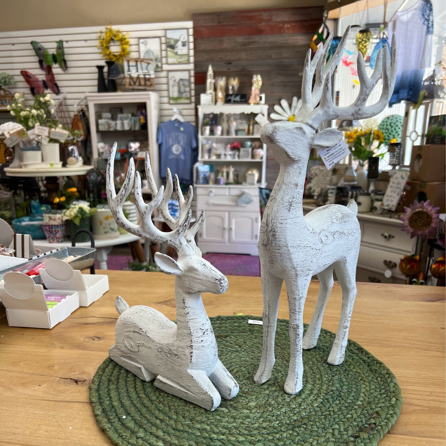 16.25&quot; Whitewashed Reindeer