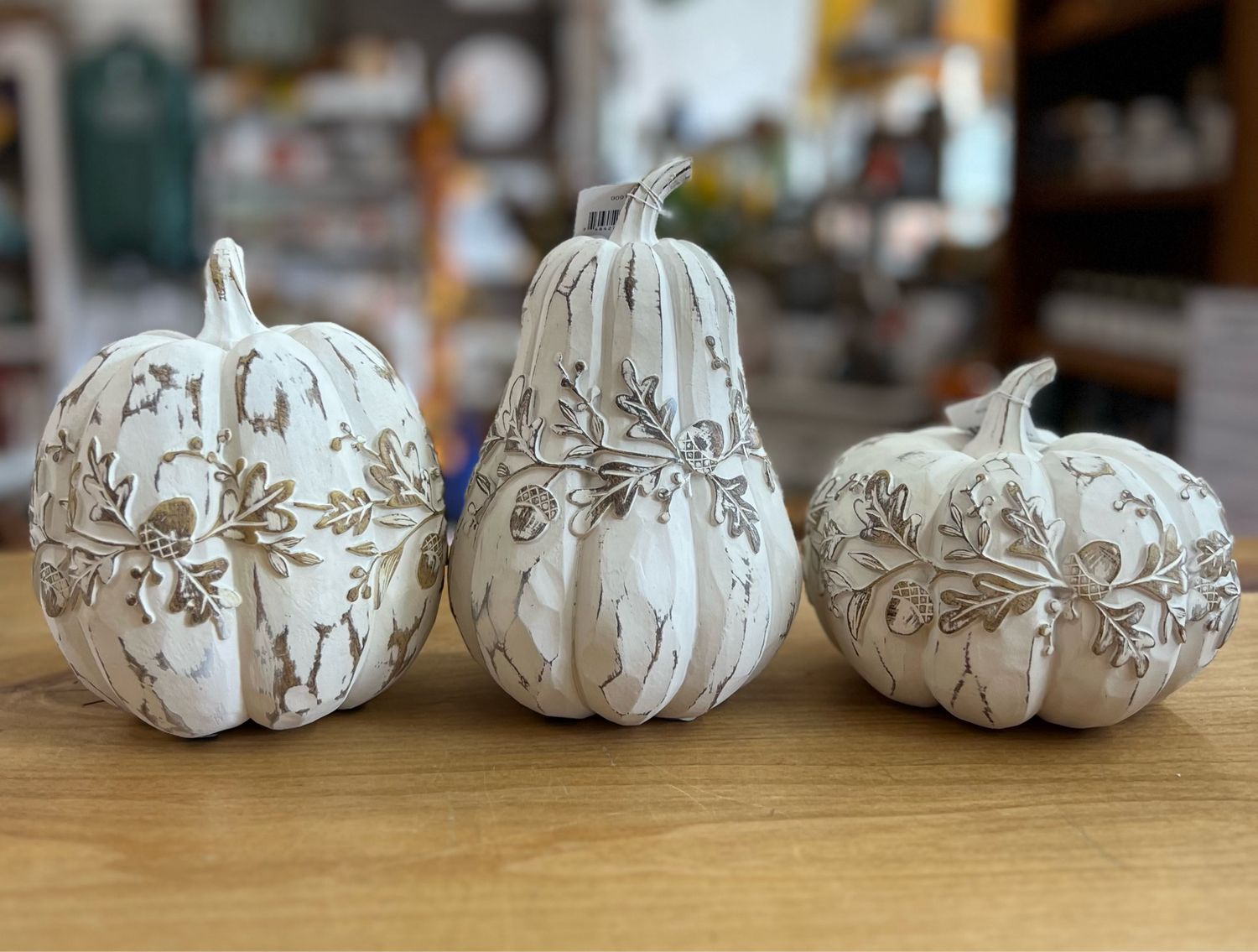 Whitewashed Carved Pumpkins Whitewashed Carved Pumpkins
