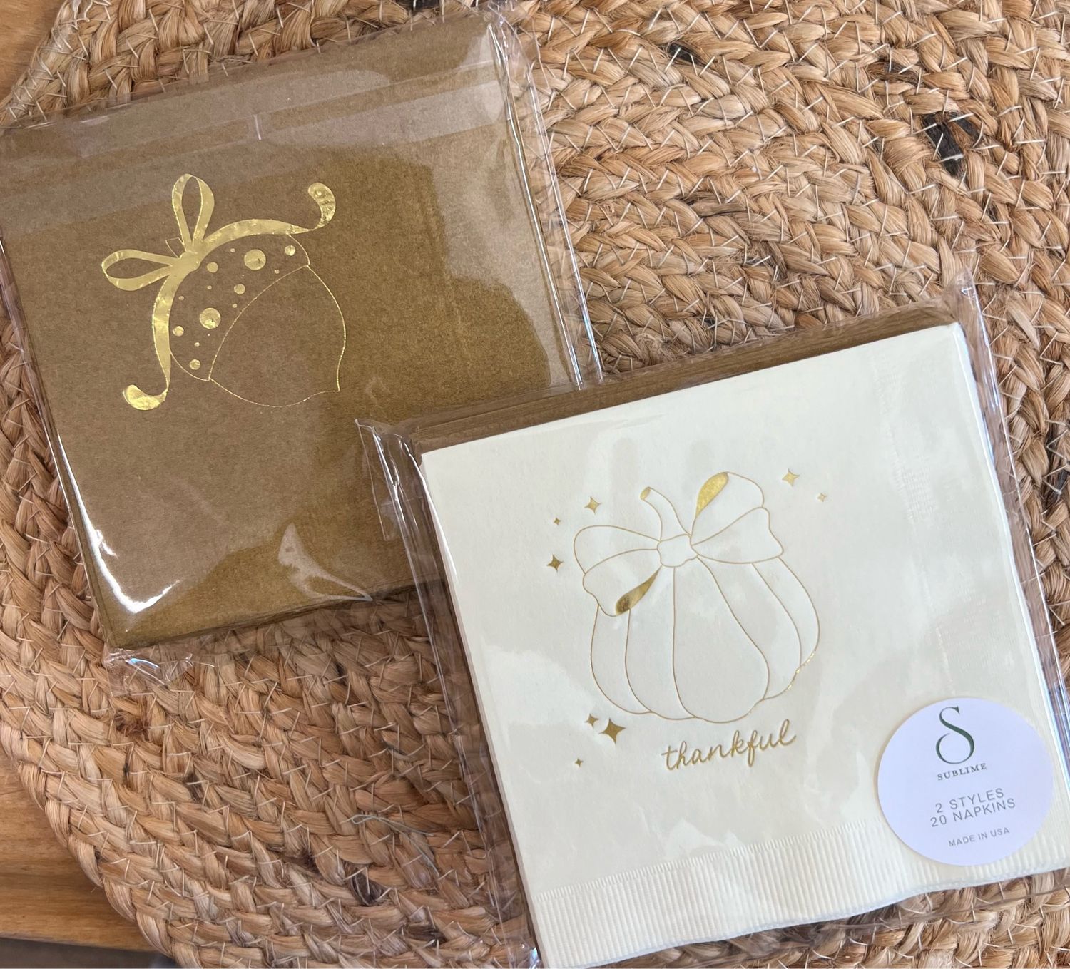 Acorn & Pumpkin Thankful Napkins Acorn & Pumpkin Thankful Napkins