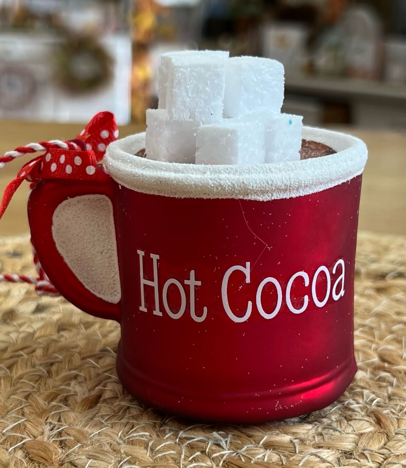 Glass Hot Cocoa Mug Ornament